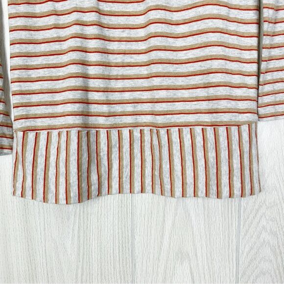 Cabi | Gray & Red Striped Skipper V-Neck Long Sleeve Size Small - Picture 4 of 10